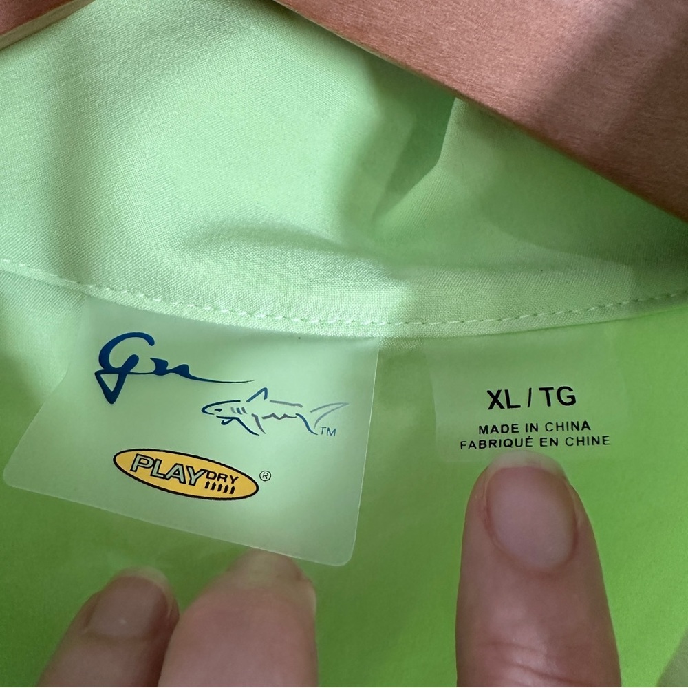 NWT Greg Norman Polo Golf Shirt XL Lime Green Champions Retreat - Picture 2 of 6